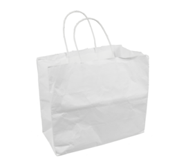 blank white paper bag isolated on white or transparent png
