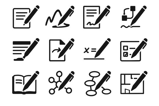 Forms vector smart annotating signing filling marking pen digital journaling text icon