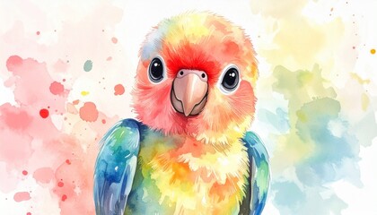 Niedlicher Baby-Papagei &ndash; Aquarell Portr&auml;t