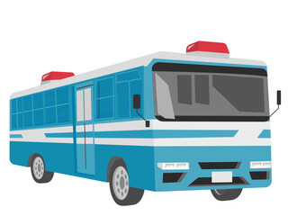 日本の警察の機動隊用車両（遊撃車）のイラスト / Japanese Police Mobile Unit Vehicle Illustration