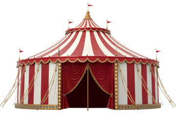 Classic Red White Circus Tent Big Top Illustration