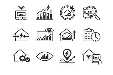 Insight home vector awareness icons electricity visibility smart check cue tracking icon