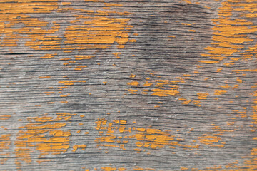 Texture of dry wood with remains of yellow paint