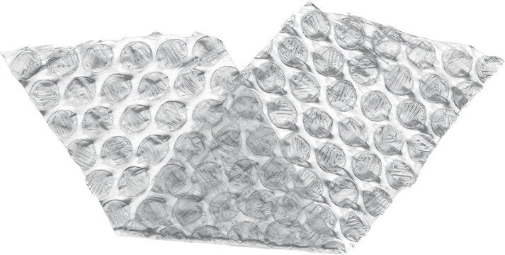 Textured Clear Bubble Wrap Sheets Isolated: Protective Plastic Packaging Material for Shipping Fragile Goods and Moving