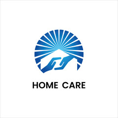 Home Care Logo Vector Icon with Helping Hands and House Symbol Representing Protection Support Trust and Residential Care Isolated on White Background