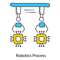 Robotic Process Icon Illustrating Advanced Automation Technology For Streamlined Digital Operations