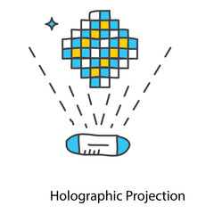 Holographic Projection Icon Illustrating Advanced Three Dimensional Virtual Display Innovation