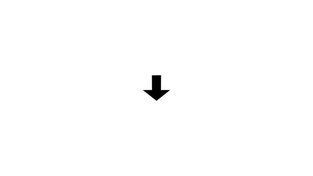 Black down arrow symbol isolated on white background simple directional indicator graphic element