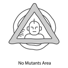 No Mutants Area Warning Sign Representing Prohibited Mutant Creatures Within Secure Zones