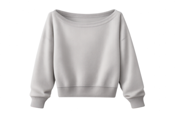 Oversized gray sweatshirt on a transparent background studio shot