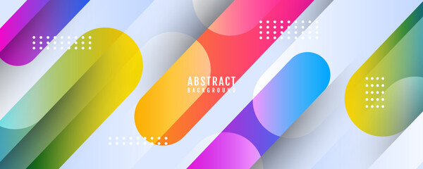 Colorful abstract background overlap layer on bright space with rounded lines effect decoration. Modern graphic design element geometric style concept for web, art, flyer, card, or brochure cover