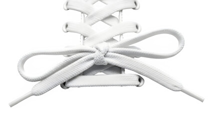 Shoe lace knot isolated on PNG  background.
