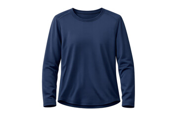 Navy long sleeve shirt with transparent background for your designs