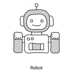 Robot Symbol Featuring Intelligent Automation Technology For Future Digital Systems