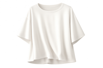 Simple white t-shirt with a transparent background for online stores.