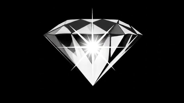 Shiny geometric diamond illustration against black background