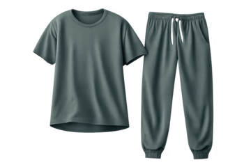 Gray Loungewear Set on a transparent background for online selling