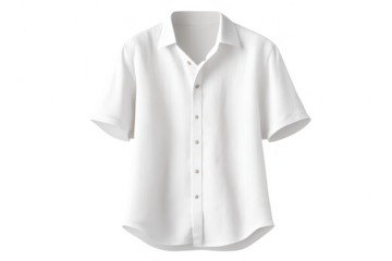 White short sleeve shirt with a transparent background photograph.