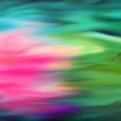 Abstract colorful blurred background with wavy motion texture in pink and green colors