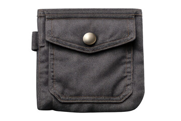 Gray denim pocket with a flap and transparent background, apparel item