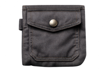 Gray denim pocket with a flap and transparent background, apparel item