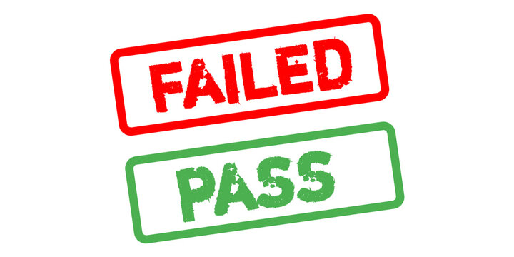 Pass vs Failed Stamp Labels &ndash; High-Quality Exam Result Status Icons for Tests, Verification & Evaluation Reports