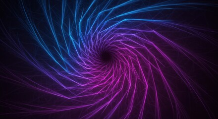 Abstract swirl of neon lines in blue and purple