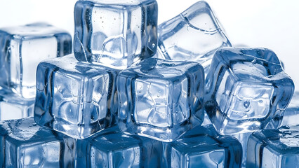 Obraz premium Ice Cube Stack in Blue Light