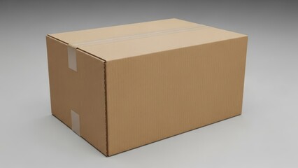 Cardboard box isolated on a neutral background for product packaging and delivery