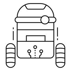 Personal Droid Icon Illustrating Advanced AI Robot Companion For Personal Assistance