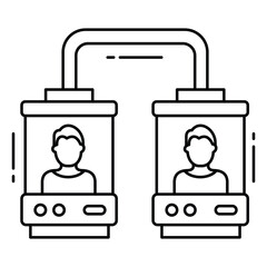 Cloning Machine Vector Illustration Depicting Futuristic DNA Synthesis and Biotechnology Research Device