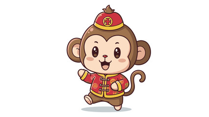 chinese monkey cartoon character © Free vector