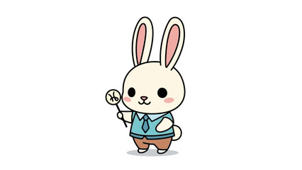 Obraz premium Cute cartoon rabbit in business attire