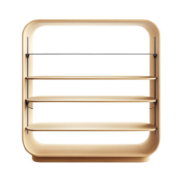 Showcase with shelves for store isolated on transparent background