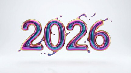Colorful 2026 design with a splash effect