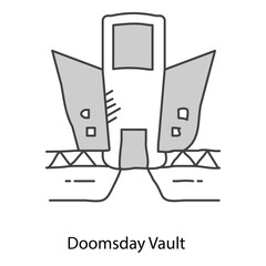Doomsday Vault Illustration Representing Secure Facility For Preserving Critical Resources During Disasters
