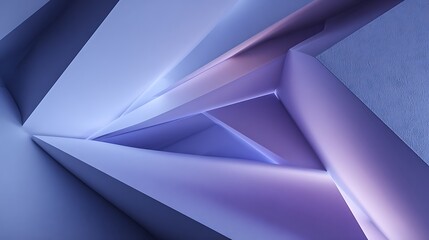 Abstract Geometric Architectural Interior with Soft Purple and Blue Lighting photo background