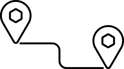 Distance Thin Outline Icon