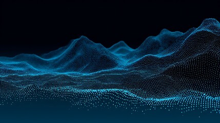 Deep Blue Digital Terrain of Glowing Particles and Subtle Light Effects Keywords: abstract, background, blue, digital, photo