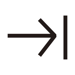 Modern Black Line Arrow Pointing Right to Vertical Bar Icon &ndash; Minimalist Vector Sign for Skip Forward, Tab Key, Align Right, Indent, Next Chapter, and Navigation Interface UI Element