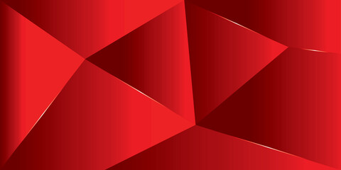 Fototapeta premium Abstract Geometric Polygon Background – Bright Saturated Red Gradient Modern Design