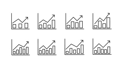 Fototapeta premium Vector illustration of a 3d business graph icon with an arrow on a white background featuring a residential house building symbol for real estate property and home construction design