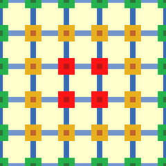 Lines, checks seamless pattern. Linear ornament. Stripes, squares motif. Striped backdrop. Geometric digital paper. Ethnic textile print. Web design. Abstract background. Vector image.