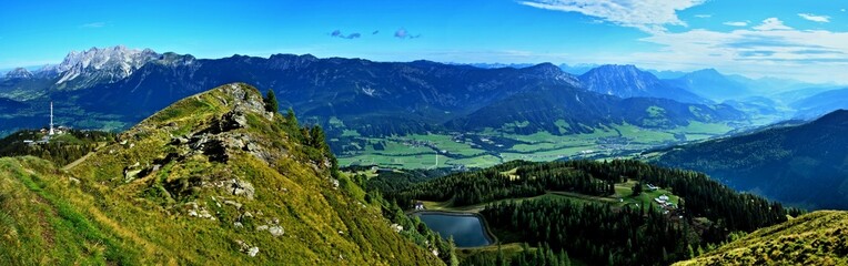 Austrian Alps - panoramic view on the Dachstein from Hauser Kaibling