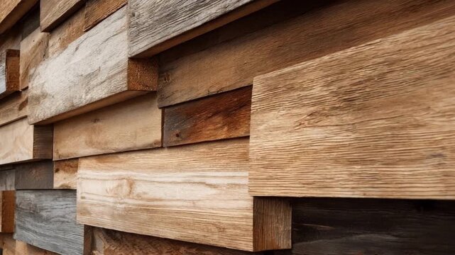 Medium shot of clapboard siding installation showcasing overlapping wooden boards designed to shield homes from harsh weather conditions.