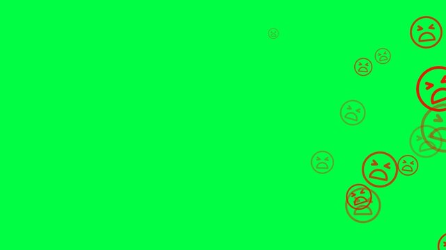 Minimalist crying emot icon animation on green screen background with clean design and smooth motion. Perfect for chroma key compositing, video editing, UI UX design