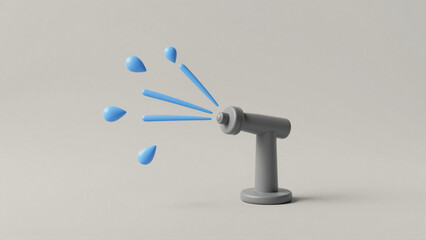 Irrigation Sprinkler Icon in Minimal 3D Agriculture Style