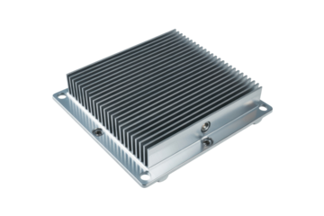 Aluminum Heat Sink on Black Background