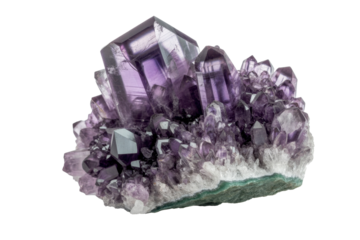 Amethyst Crystal Cluster on Black