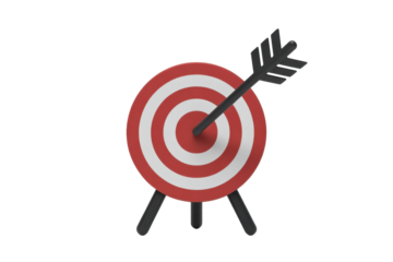 Arrow Hitting Target - Isolated